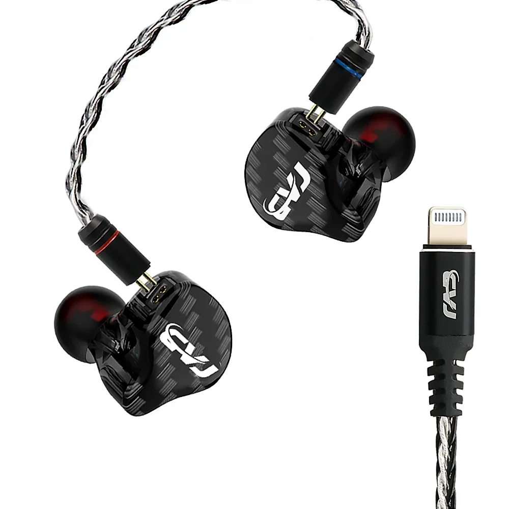 

CVJ CVM HIFI in-ear Earphone Wired IEMs Monitor 1DD+1BA Mic Lightning Plug Headphone for Apple 7/8 Plus/11Pro/XS/Max/12 IPad