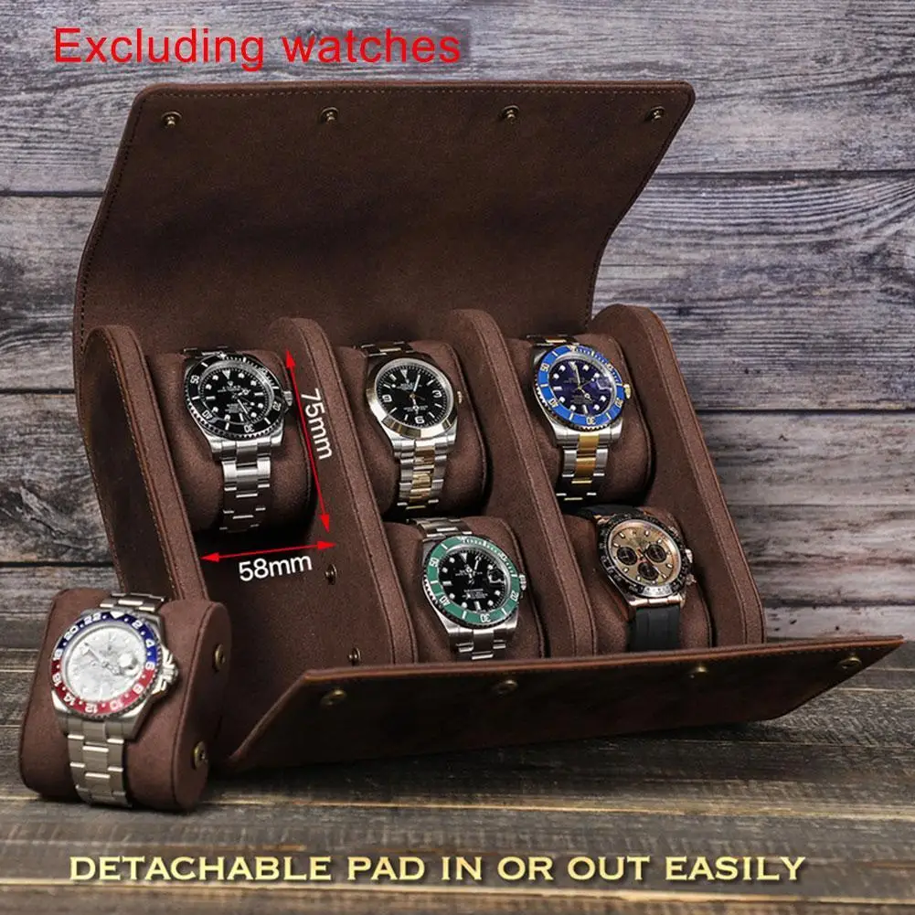 Retro 6 Grids Genuine Leather Watch Box Display Case Holder Storage Box Glass Jewelry Dustproof Organizer Portable For Men Gift
Retro 6 Grids Genuine Leather Watch Box Display Case Holder Storage Box Glass Jewelry Dustproof Organizer Portable For Men Gift