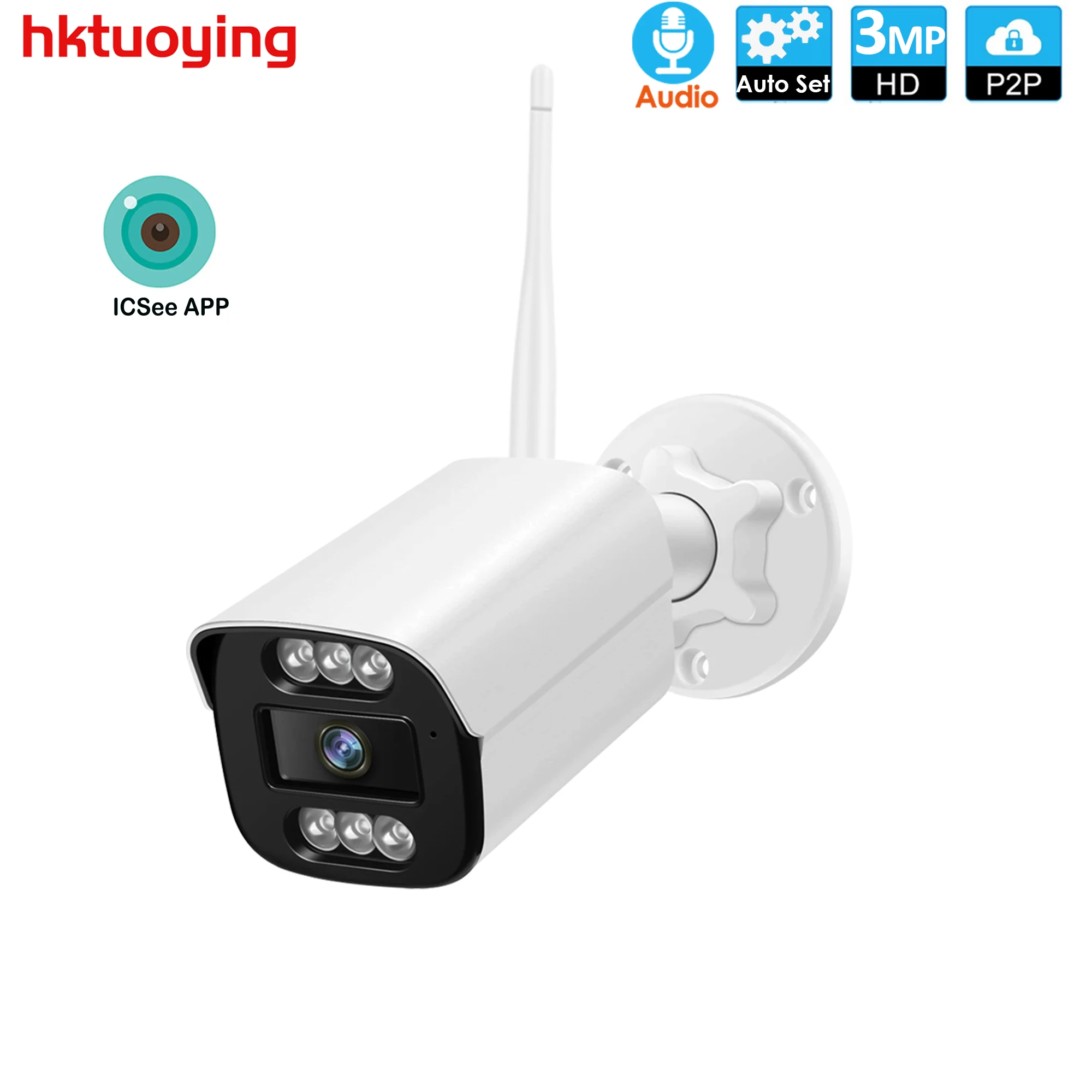 

ICSee 5MP HD Plastic Audio Wireless P2P 3MP Indoor Outdoor IR Night Vision Security Network IP Camera for Xmeye NVR Recorder