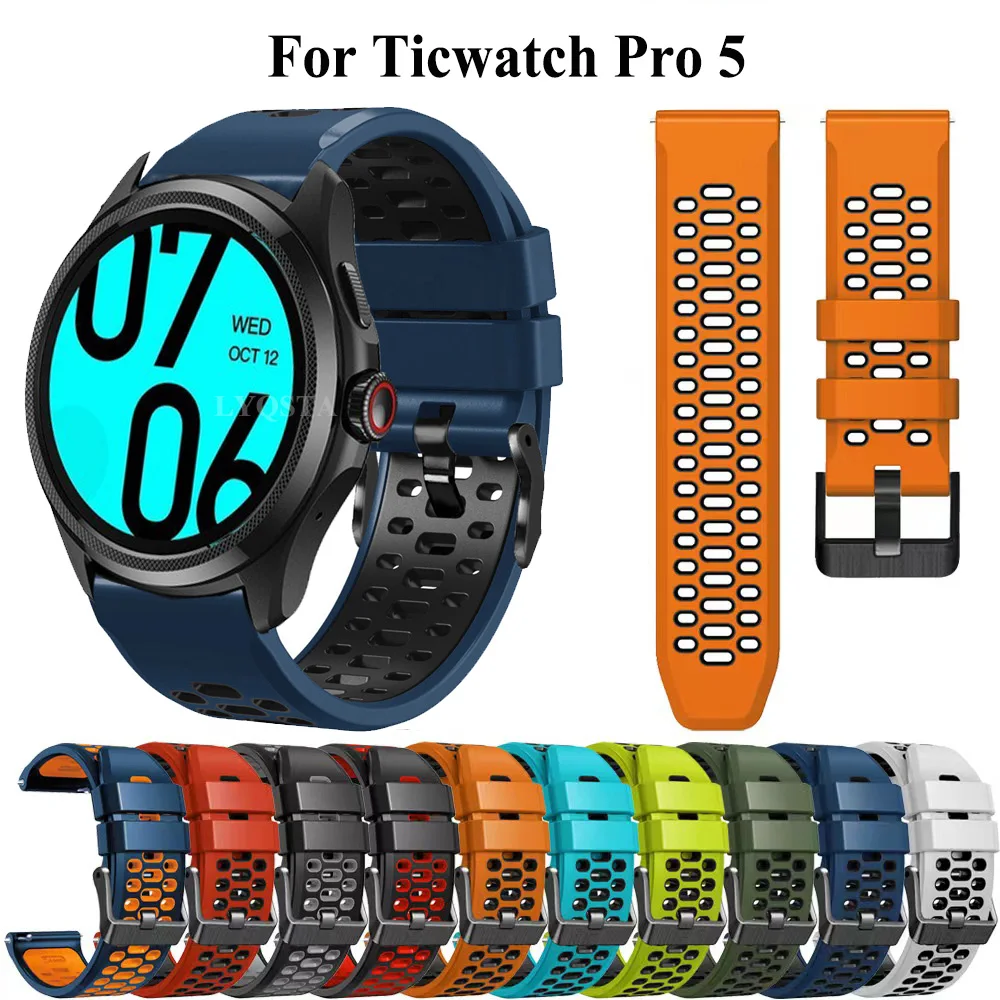 Ремешок силиконовый 24 мм для Ticwatch Pro 5, спортивный Воздухопроницаемый браслет для Ticwatch Pro5, браслет для наручных часов
Ремешок силиконовый 24 мм для Ticwatch Pro 5, спортивный Воздухопроницаемый браслет для Ticwatch Pro5, браслет для наручных часов