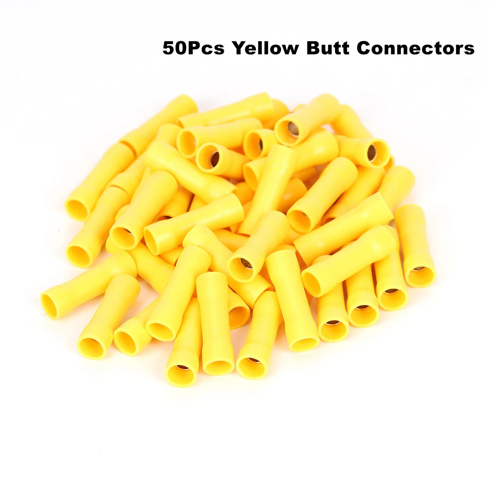 50Pcs/Lot Yellow 48A AWG 12-10 Crimp Copper Tube Butt Connector, Insulated PVC Terminals for Wire Cable, Car, Family,Electrical
50Pcs/Lot Yellow 48A AWG 12-10 Crimp Copper Tube Butt Connector, Insulated PVC Terminals for Wire Cable, Car, Family,Electrical