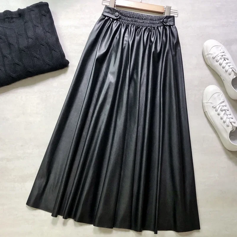 2023 Autumn and Winter New Ladies Three-dimensional Elastic Waist Pu Leather Skirt A Line Long Skirt Women
2023 Autumn and Winter New Ladies Three-dimensional Elastic Waist Pu Leather Skirt A Line Long Skirt Women