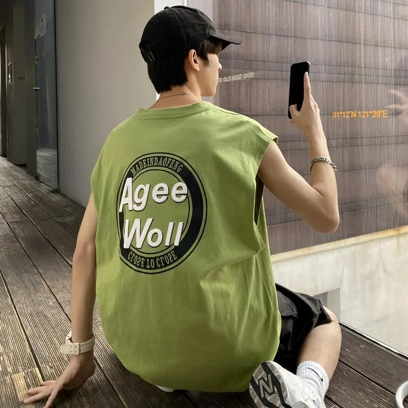 Summer vest men's trendy brand loose Hong Kong style wide shoulder sleeveless t-shirt Harajuku style trendy student sweatshirt
Summer vest men's trendy brand loose Hong Kong style wide shoulder sleeveless t-shirt Harajuku style trendy student sweatshirt