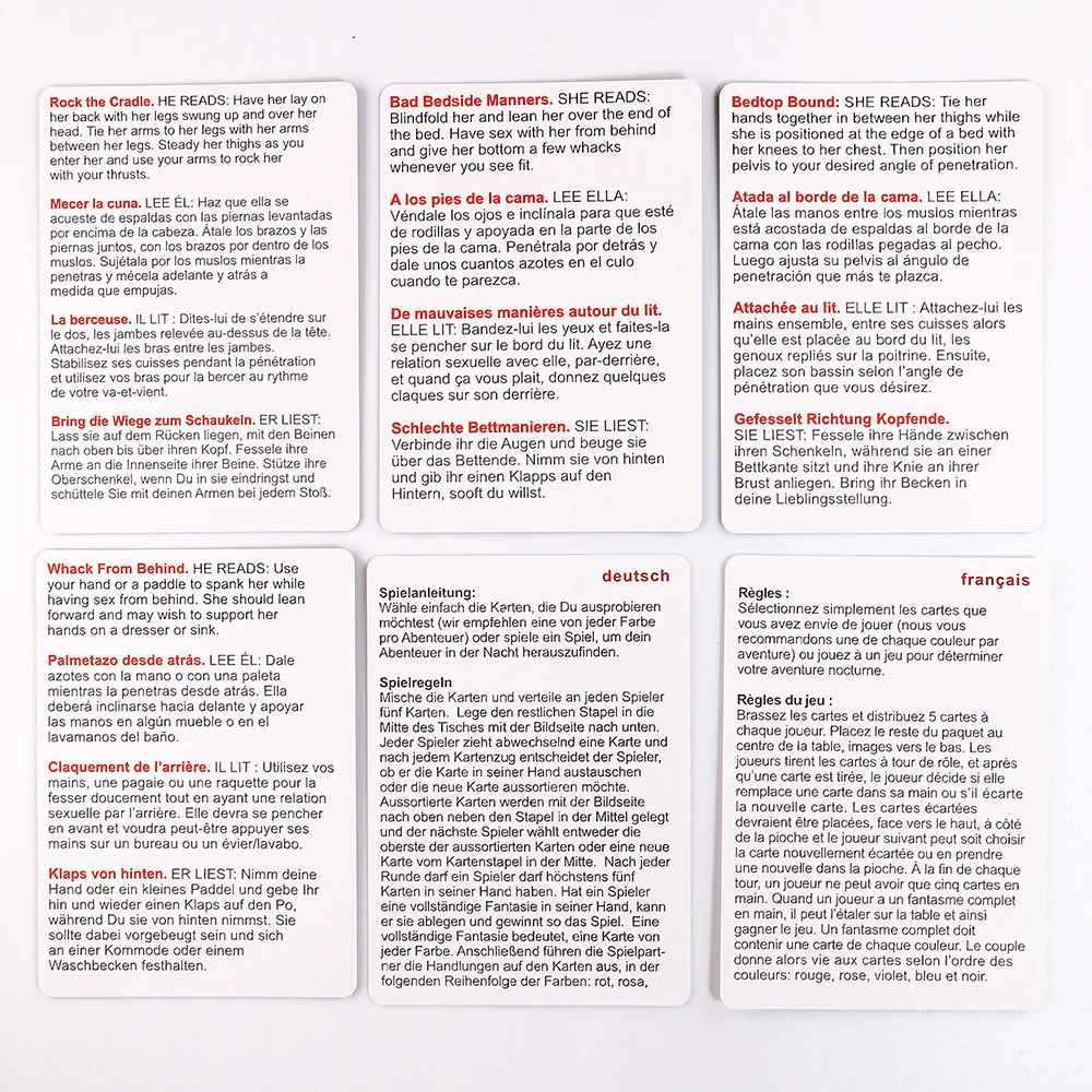 English Sexual Position Cards – Role-Playing Adult Games with Bedroom Commands, 18+ Erotic Toys for Couples English Sexual Position Cards – Role-Playing Adult Games with Bedroom Commands, 18+ Erotic Toys for Couples