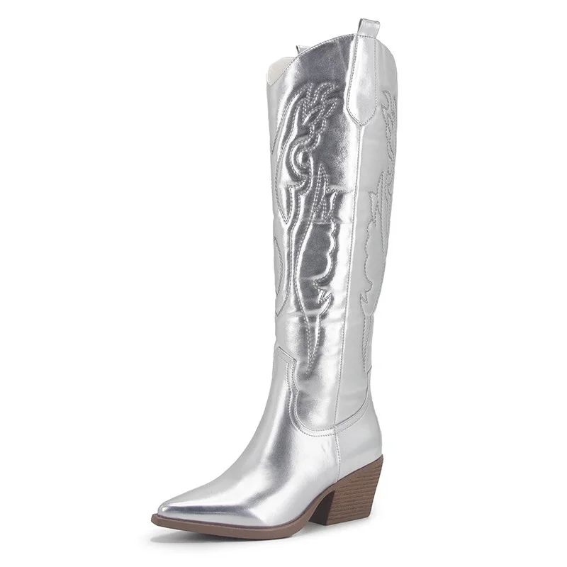 Autumn Winter Western Boots Women Knee High Boots Rome Retro Embroider Sewing Pointed Toe Cowboy Boots Trend 2023 Mid Heel Shoes
Autumn Winter Western Boots Women Knee High Boots Rome Retro Embroider Sewing Pointed Toe Cowboy Boots Trend 2023 Mid Heel Shoes