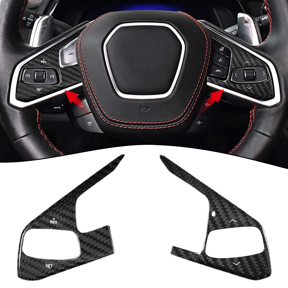 2pcs REAL Carbon Fiber Steering Wheel 3 Button Black Cover Trim For Corvette C8 20-23 Interior Carbon Fiber Decal
2pcs REAL Carbon Fiber Steering Wheel 3 Button Black Cover Trim For Corvette C8 20-23 Interior Carbon Fiber Decal