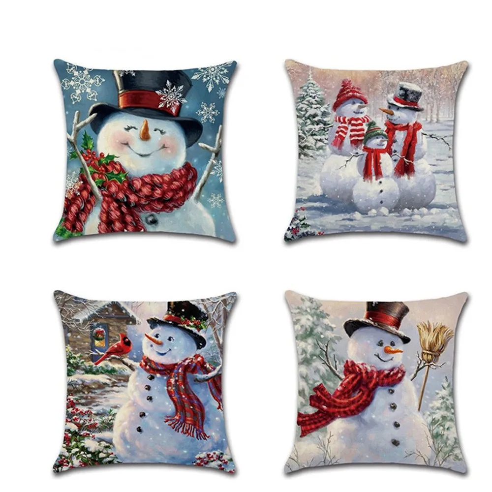 45x45CM Christmas Pillow Covers Snowman Printing Linen Cushion Cases Sofa Cushion Pillowcase Xmas Winter Holiday Home Decoration
45x45CM Christmas Pillow Covers Snowman Printing Linen Cushion Cases Sofa Cushion Pillowcase Xmas Winter Holiday Home Decoration