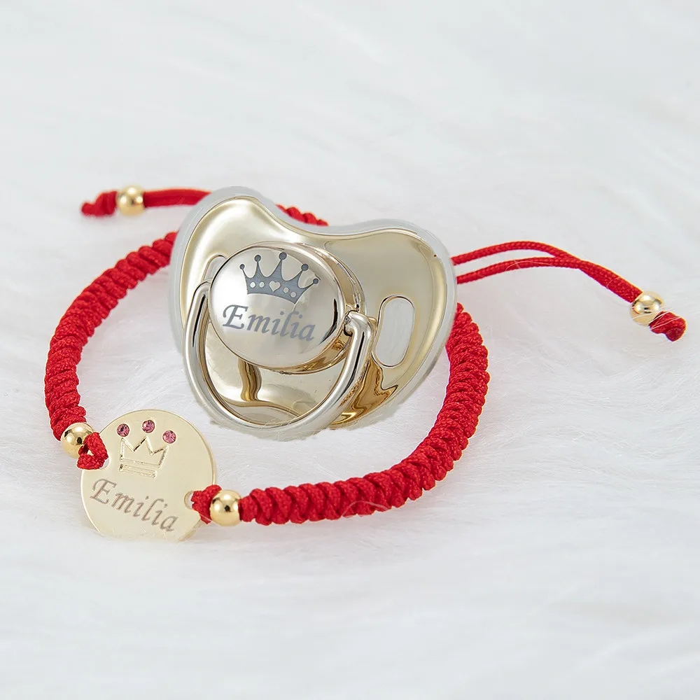 MIYOCAR Personalized real gold plate bling pacifier stainless steel bracelet set BPA free Luxury unique design pacifier PB
MIYOCAR Personalized real gold plate bling pacifier stainless steel bracelet set BPA free Luxury unique design pacifier PB