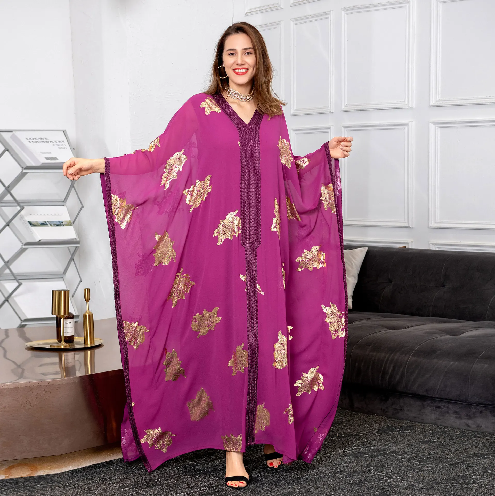 Muslim Dress Batwing Sleeve Sequins Eid Women Loose Abaya Party Dresses Ramadan Abayas Caftan Kaftan Elegant Vestidos
Muslim Dress Batwing Sleeve Sequins Eid Women Loose Abaya Party Dresses Ramadan Abayas Caftan Kaftan Elegant Vestidos
