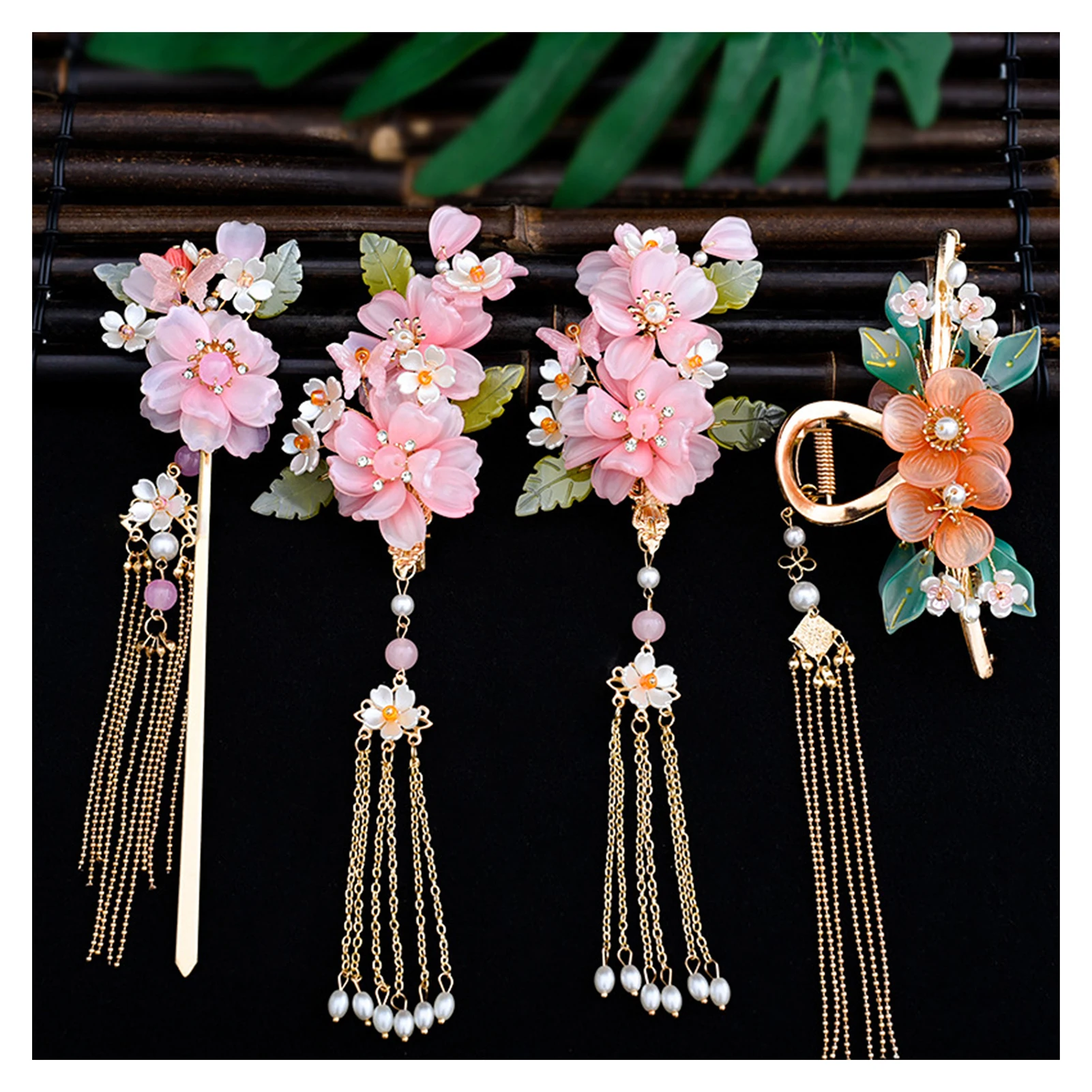 

Hanfu Matching Flower Hair Jewelry Hair Stick Hairpin Hair Clip Headdress for Women Girls and Hairdressing Salon