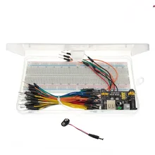 MB102 Breadboard 830 tie-point Prototype PCB 65pcs Jumper Cable Wires Power Supply Module Battery Connector
MB102 Breadboard 830 tie-point Prototype PCB 65pcs Jumper Cable Wires Power Supply Module Battery Connector