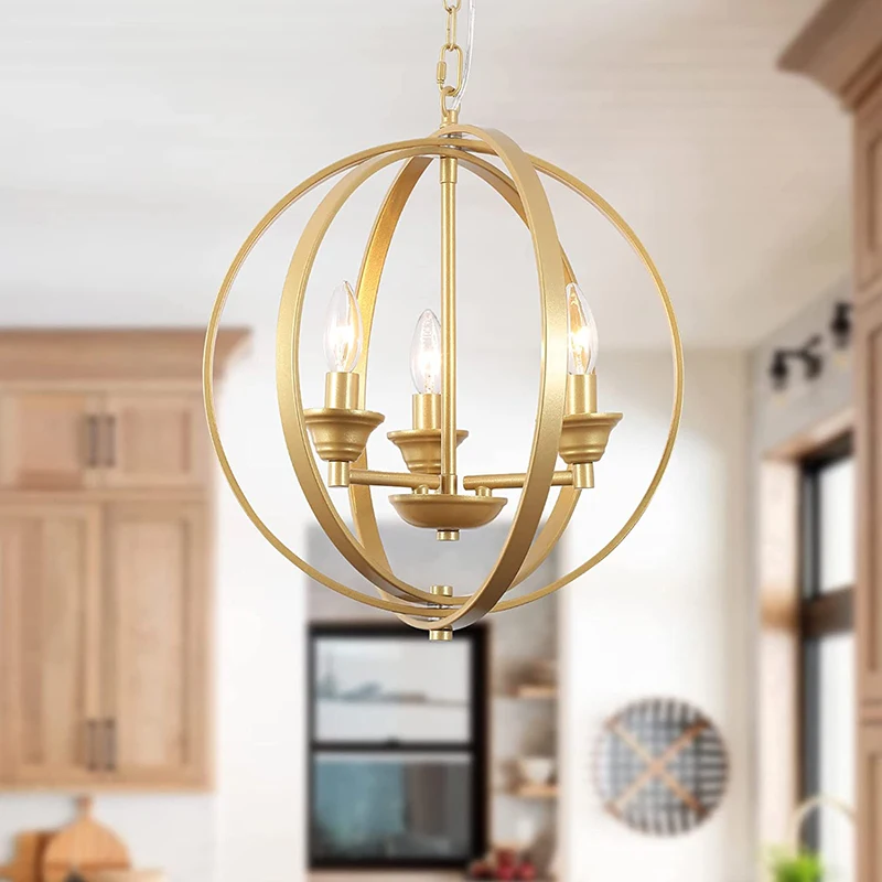 Gold Chandelier 3 Lights Globe Pendant Light Fixtures Hanging Dining Room Light for Kitchen Island Dining Living Room Bedroo
Gold Chandelier 3 Lights Globe Pendant Light Fixtures Hanging Dining Room Light for Kitchen Island Dining Living Room Bedroo