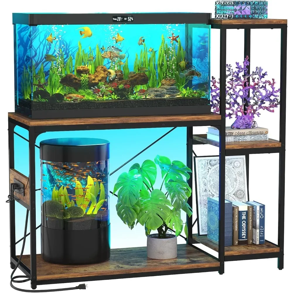 Fish Tank Stand with Power Outlet & LED Light, Reversible Wood Aquarium Stand with Shelves for Fish Tank Accessories Storage
Fish Tank Stand with Power Outlet & LED Light, Reversible Wood Aquarium Stand with Shelves for Fish Tank Accessories Storage
