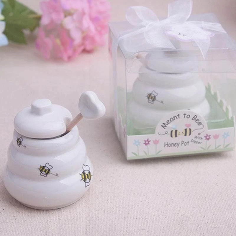 

Meant to Bee Ceramic Honey Pot 10pcs/Lot wedding bridal shower favor gifts favor de la boda