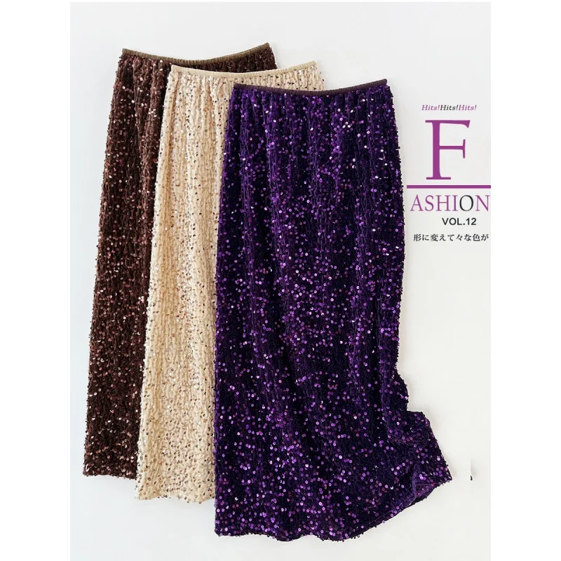E-Commerce Supply Modern Sequin Dress Shiny Velvet Skirt New Straight Back Slit Skirt Qingyfs
E-Commerce Supply Modern Sequin Dress Shiny Velvet Skirt New Straight Back Slit Skirt Qingyfs