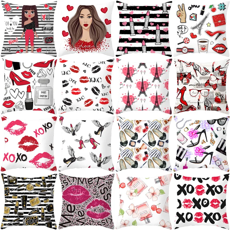 Lip Kiss Series Valentine's Day Pillow Cover with Printed Car Pillow Cover with Peach Skin Velvet Square Sofa Cushion Cover
Lip Kiss Series Valentine's Day Pillow Cover with Printed Car Pillow Cover with Peach Skin Velvet Square Sofa Cushion Cover