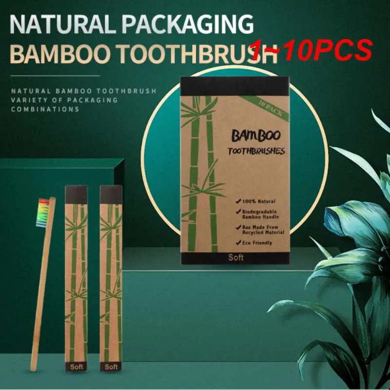 

1~10PCS Colorful Natural Bamboo Toothbrush Set Soft Bristle Charcoal Teeth Whitening Bamboo Toothbrushes Soft Oral Care