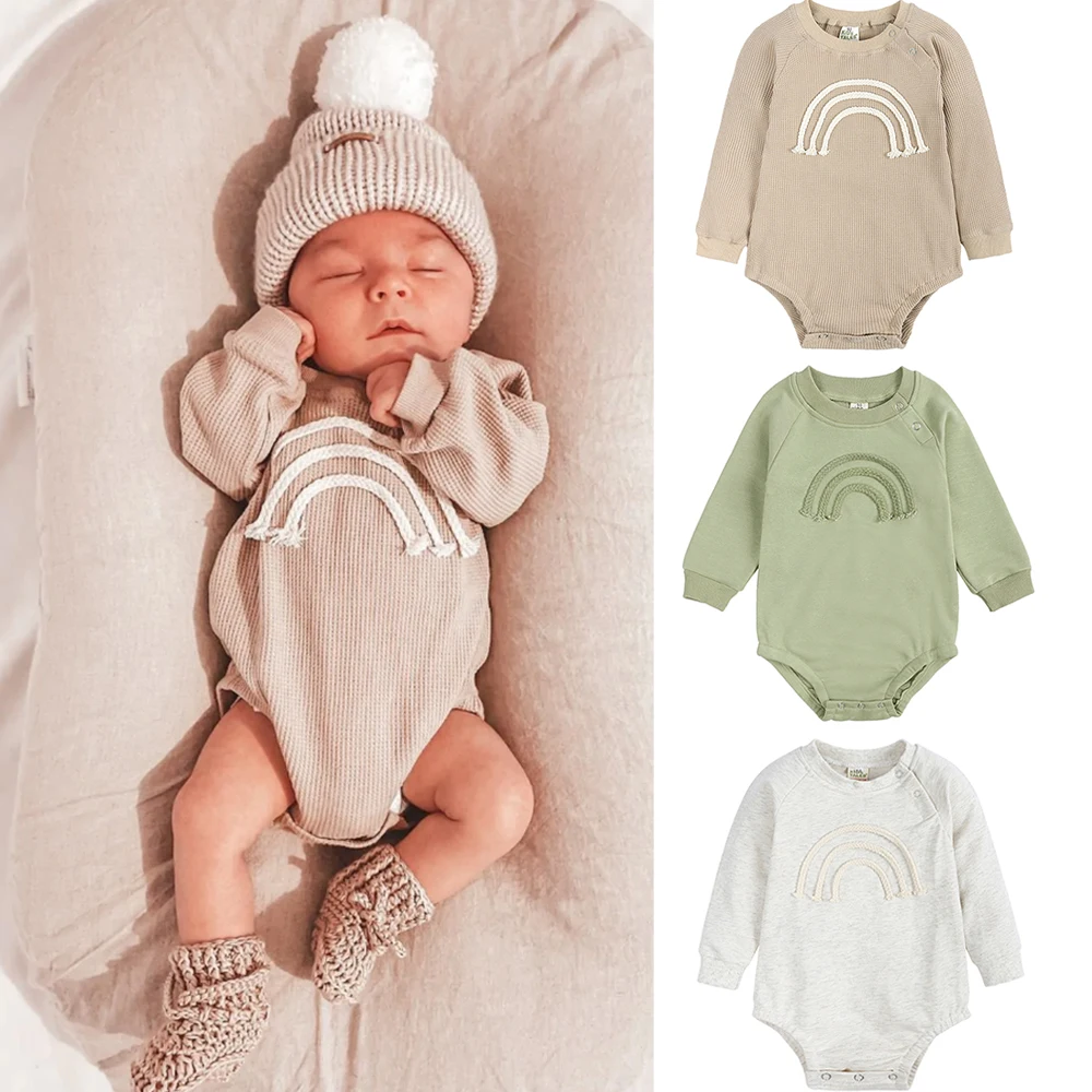 2022 Newborn Baby Korean Style Bodysuit Solid Rainbow Casual Outfits Jumpsuit Clothes For Boys Girls Sleeping Pyjamas Romper
2022 Newborn Baby Korean Style Bodysuit Solid Rainbow Casual Outfits Jumpsuit Clothes For Boys Girls Sleeping Pyjamas Romper