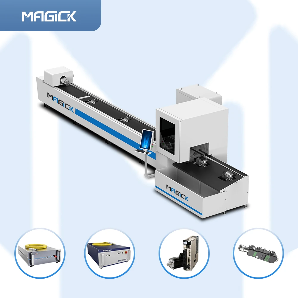 MKLASER MK-6020T CNC metal tube pipe fiber laser cutting machine Round Square stainless steel carbon aluminum
MKLASER MK-6020T CNC metal tube pipe fiber laser cutting machine Round Square stainless steel carbon aluminum