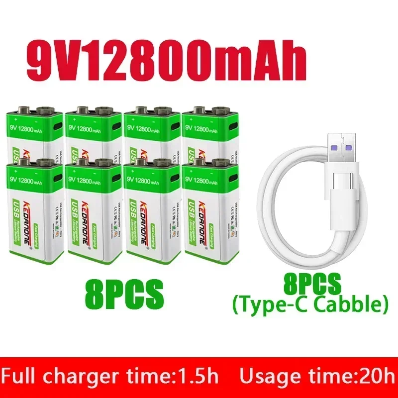 NEW 9V 12800mAh li-ion Rechargeable battery Micro USB Batteries 9 v lithium for Multimeter Microphone Toy Remote Control KTV use
NEW 9V 12800mAh li-ion Rechargeable battery Micro USB Batteries 9 v lithium for Multimeter Microphone Toy Remote Control KTV use