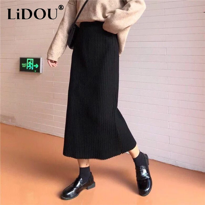 Autumn Winter High Waist Elegant Fashion Pleated Knitted Skirts Ladies Temperament Solid Color All-match Skirt Women's Clothing
Autumn Winter High Waist Elegant Fashion Pleated Knitted Skirts Ladies Temperament Solid Color All-match Skirt Women's Clothing