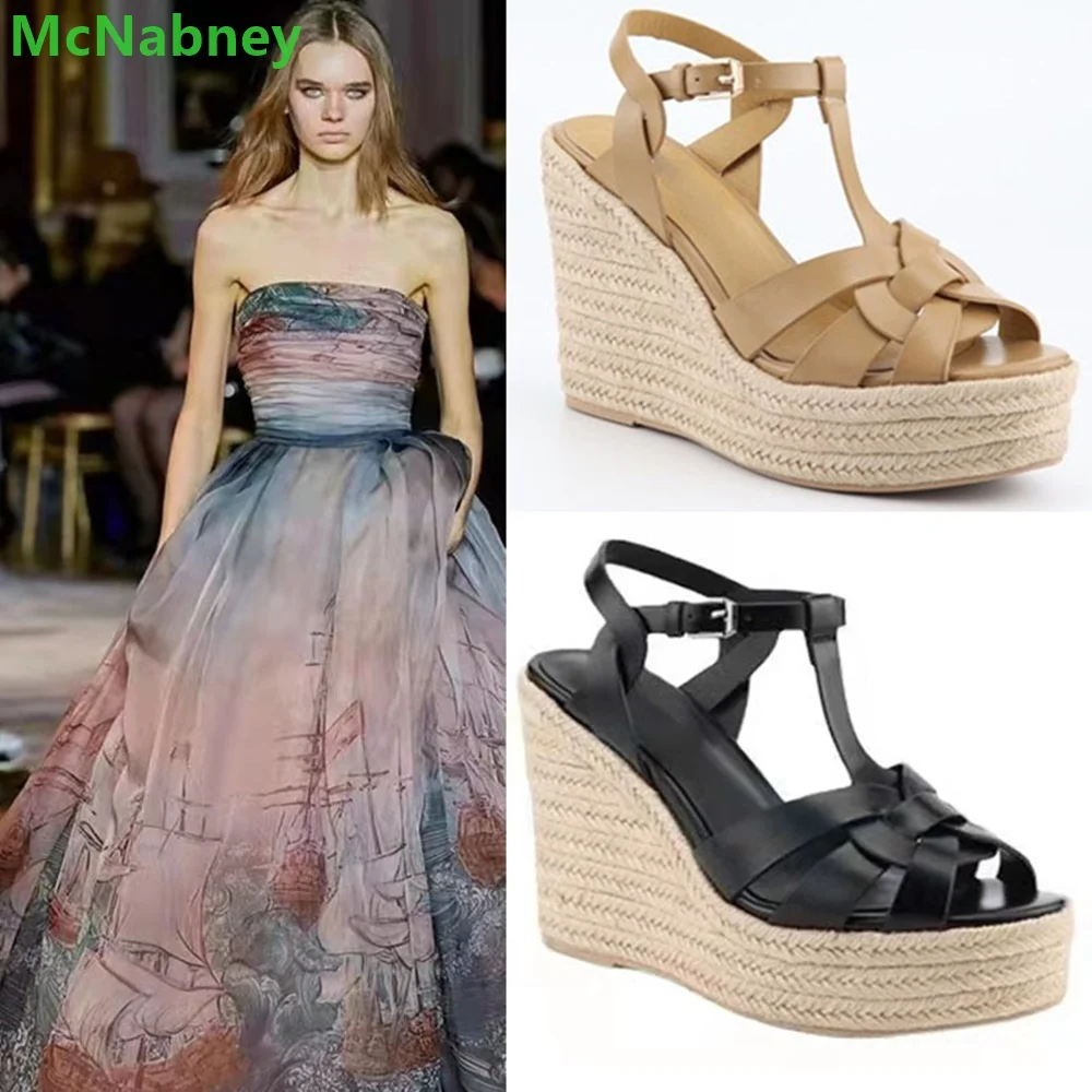 Wedges Heel Weave Solid Sandals Hemp Rope Weaving Design Peep Toe Slingback Ankle Buckle Strap Classics Fashion Shoes For Women
Wedges Heel Weave Solid Sandals Hemp Rope Weaving Design Peep Toe Slingback Ankle Buckle Strap Classics Fashion Shoes For Women