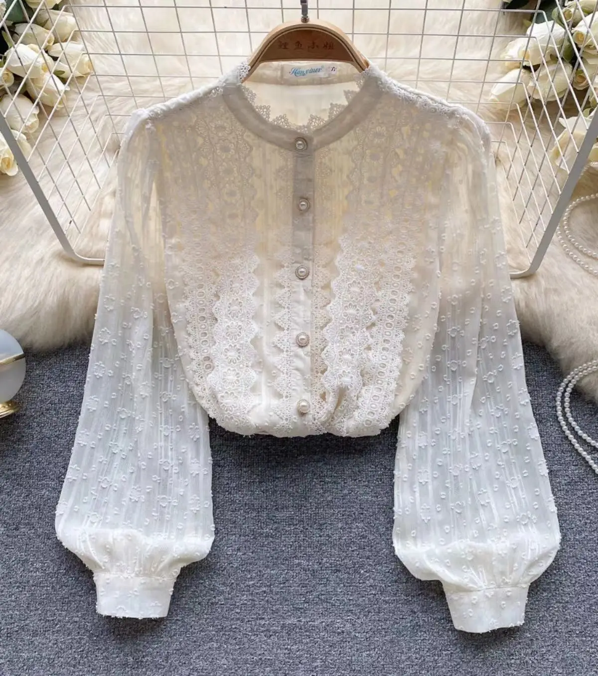 Chiffon Lace Patchwork Sweet Elegant Shirt Blouse Women's Long Sleeved 2023 Autumn New Lace Flower Embroidery Top
Chiffon Lace Patchwork Sweet Elegant Shirt Blouse Women's Long Sleeved 2023 Autumn New Lace Flower Embroidery Top