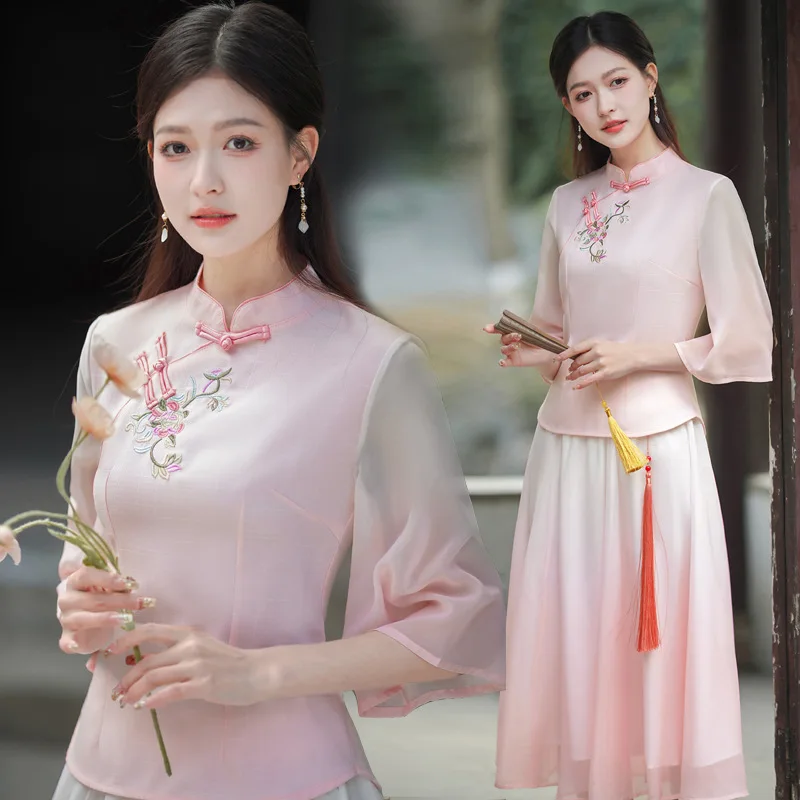 Elegant Summer Embroidered Green Retro Fashion Kawaii Long Skirt Tang Suit Chinese Traditional Style Hanfu Dress for Women
Elegant Summer Embroidered Green Retro Fashion Kawaii Long Skirt Tang Suit Chinese Traditional Style Hanfu Dress for Women