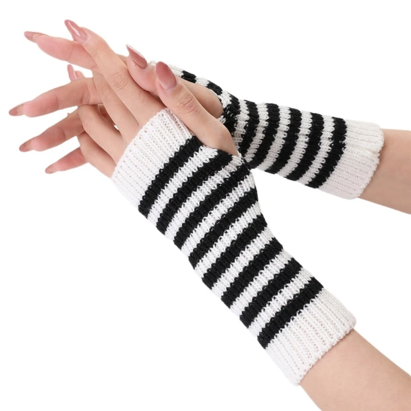 

Y2K перчатки без пальцев вязаные с короткими рукавами аксессуар для костюма на Хэллоуин