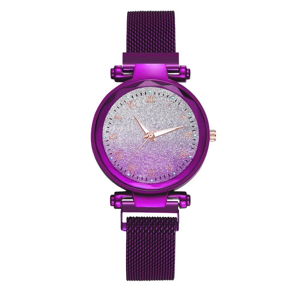 

Women'S Quartz Magnet Buckle Stainless Steel Sky Luminous Watch Fashion Quartz Wristwatches Luxury Brand Woman Watch 손목시계