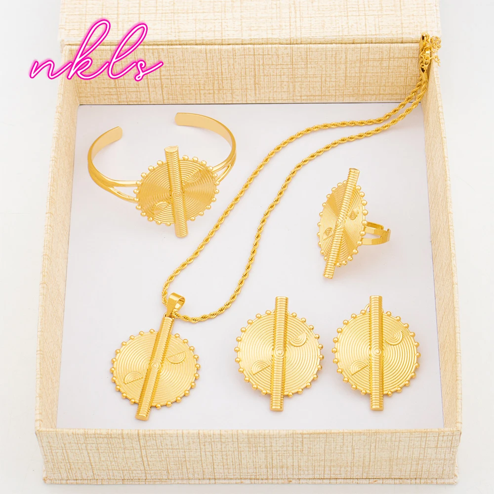 Fashion Jewelry Set with Gift Box Dubai Luxury Earrings African Gold Color Jewelry Set Weddings Necklace Classic Bangle Ring Set
Fashion Jewelry Set with Gift Box Dubai Luxury Earrings African Gold Color Jewelry Set Weddings Necklace Classic Bangle Ring Set