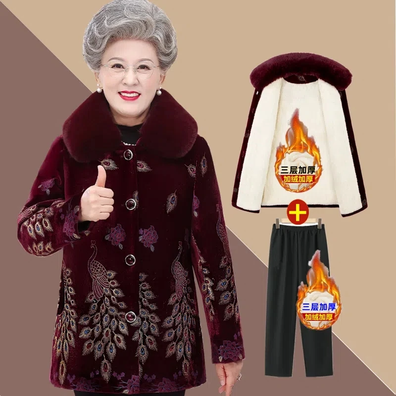 Elderly People Winter Parkas Thicken Warm Grandma Jacket Middle-Aged Female Cotton Padded Coat Women Gold Velvet Outerwear 5XL
Elderly People Winter Parkas Thicken Warm Grandma Jacket Middle-Aged Female Cotton Padded Coat Women Gold Velvet Outerwear 5XL
