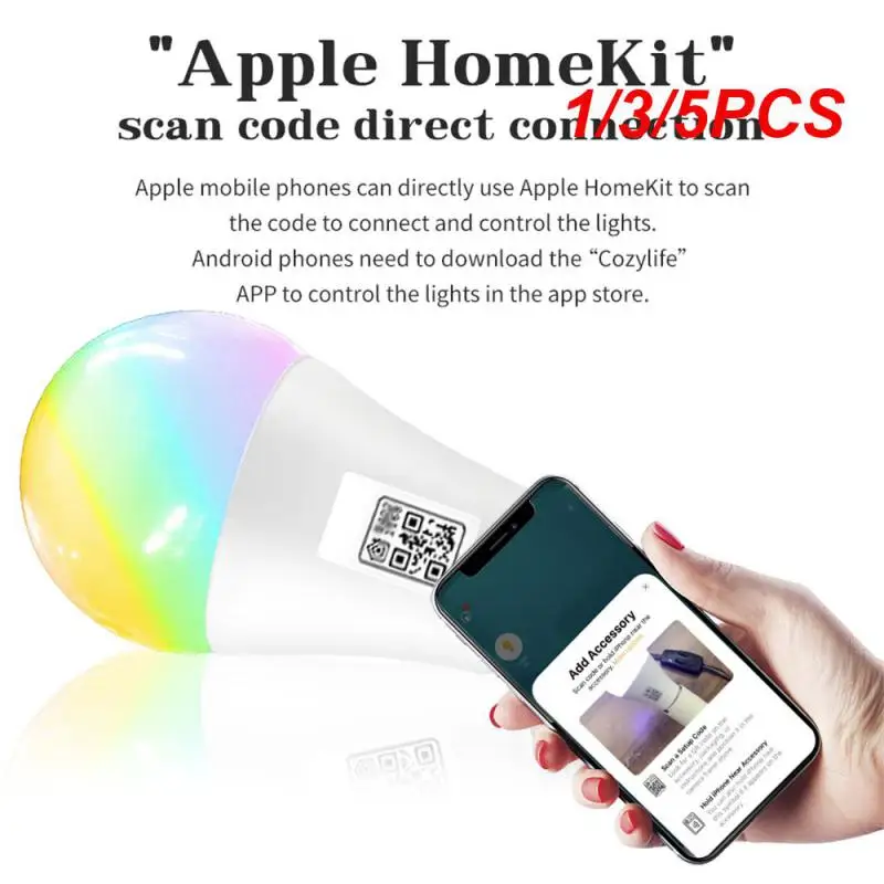 

1/3/5PCS Homekit WIFI LED Smart lamp 9W RGB Voice Control Smart Home Bulb Work With Dohome IOS / Bluetooth 4.0