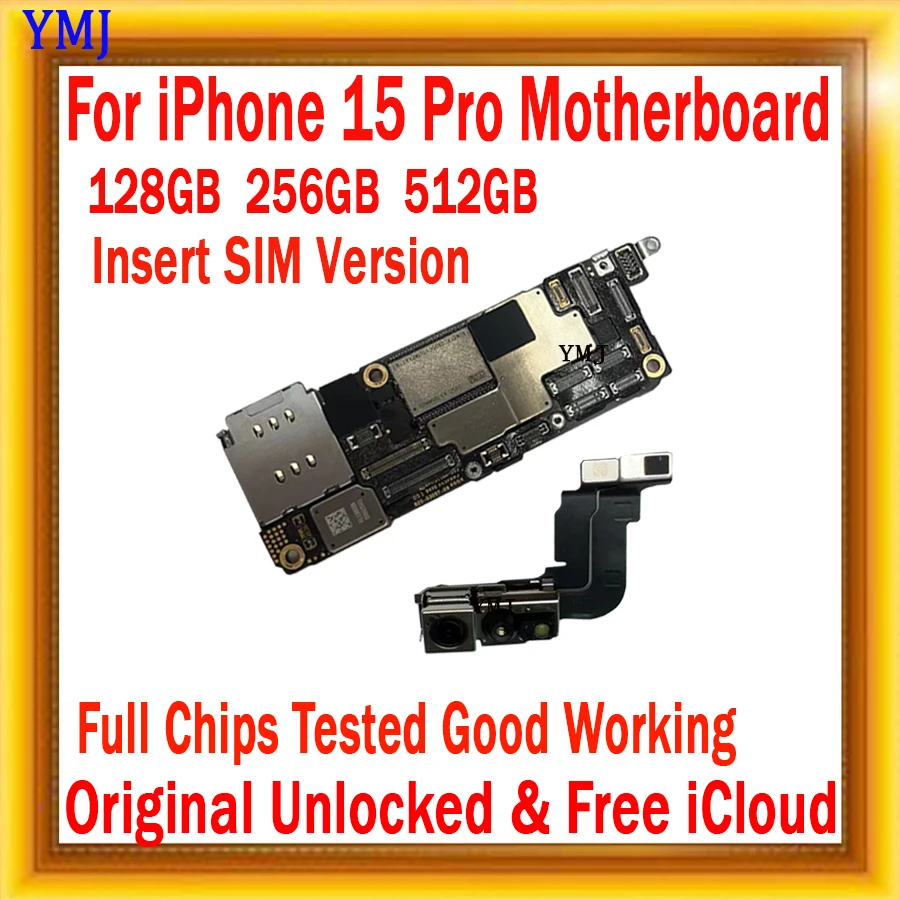 

Original Mainboard for iPhone 15 Pro Motherboard With Face ID 128g 256g Unlocked Logic Board Cleaned iCloud 100% Tested Well MB