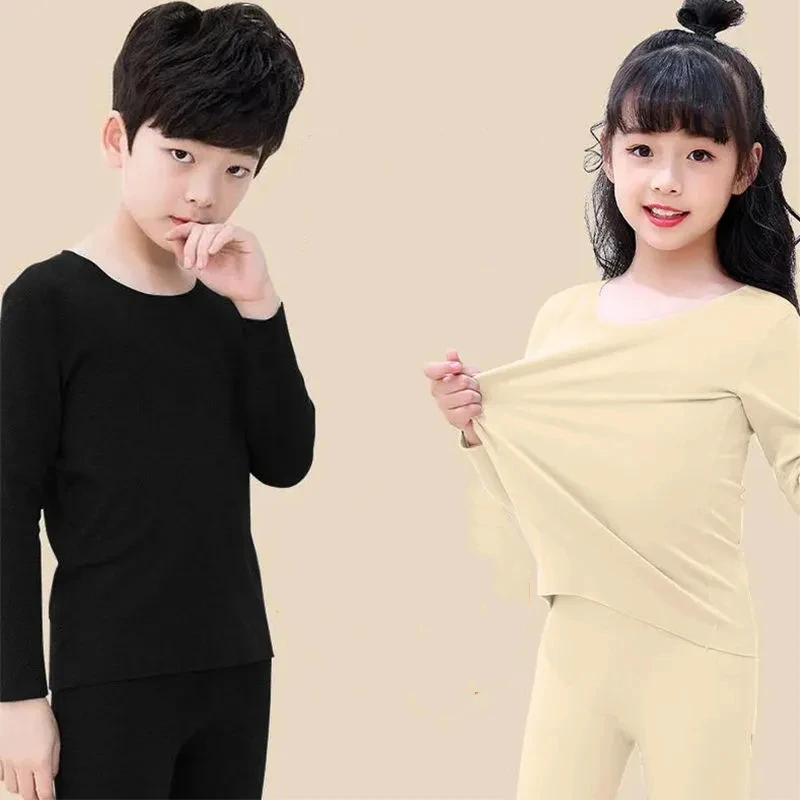 Children's Velvet Non-trace Thermal Underwear Set Boys Girls Skin-friendly Home Clothes Suits Solid Color Kids Underwear Set
Children's Velvet Non-trace Thermal Underwear Set Boys Girls Skin-friendly Home Clothes Suits Solid Color Kids Underwear Set