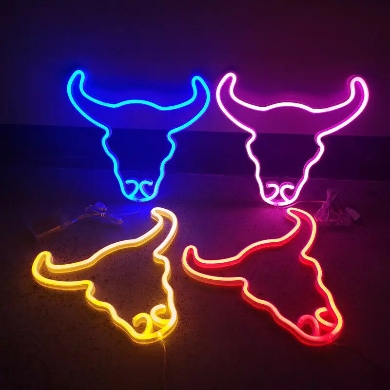 Bull Head LED Neon Sign Light Wall Hanging Colorful Night Lamp Home Party Decorative Lighting Ornament Kids Bedroom Nightlight
Bull Head LED Neon Sign Light Wall Hanging Colorful Night Lamp Home Party Decorative Lighting Ornament Kids Bedroom Nightlight