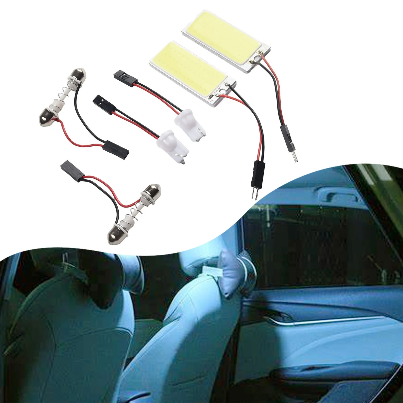 Car Panel Lamp COB LED Panels Accessories Dome Interior LED Light Bulbs Map Set Super White With Adapters 2pcs
Car Panel Lamp COB LED Panels Accessories Dome Interior LED Light Bulbs Map Set Super White With Adapters 2pcs
