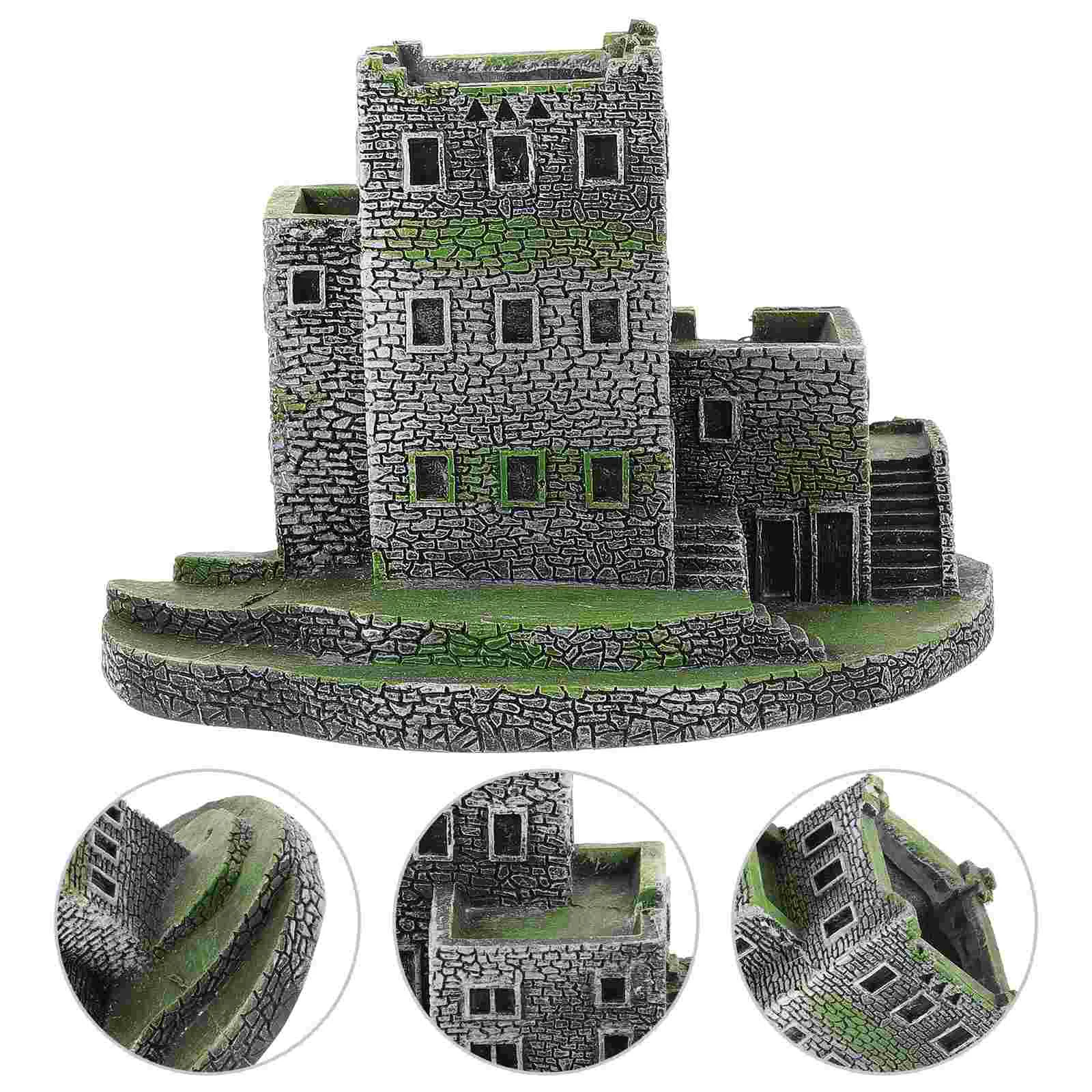 Fish Tank Landscaping Resin Castle for Aquarium Ornaments Decoration Office Animal 
Fish Tank Landscaping Resin Castle for Aquarium Ornaments Decoration Office Animal