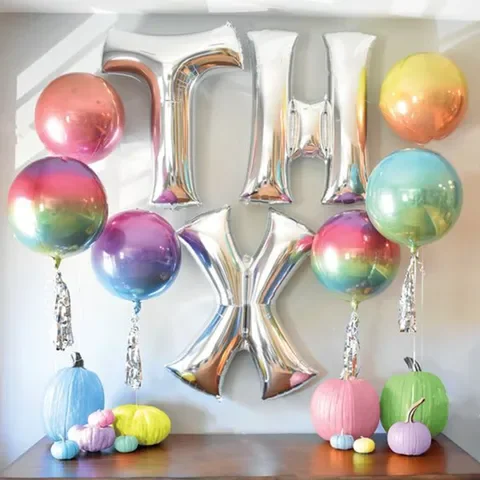 

New 40inch rainbow crown aluminum foil balloon wedding decoration birthday party baby shower rainbow 4D ball love stars balloon