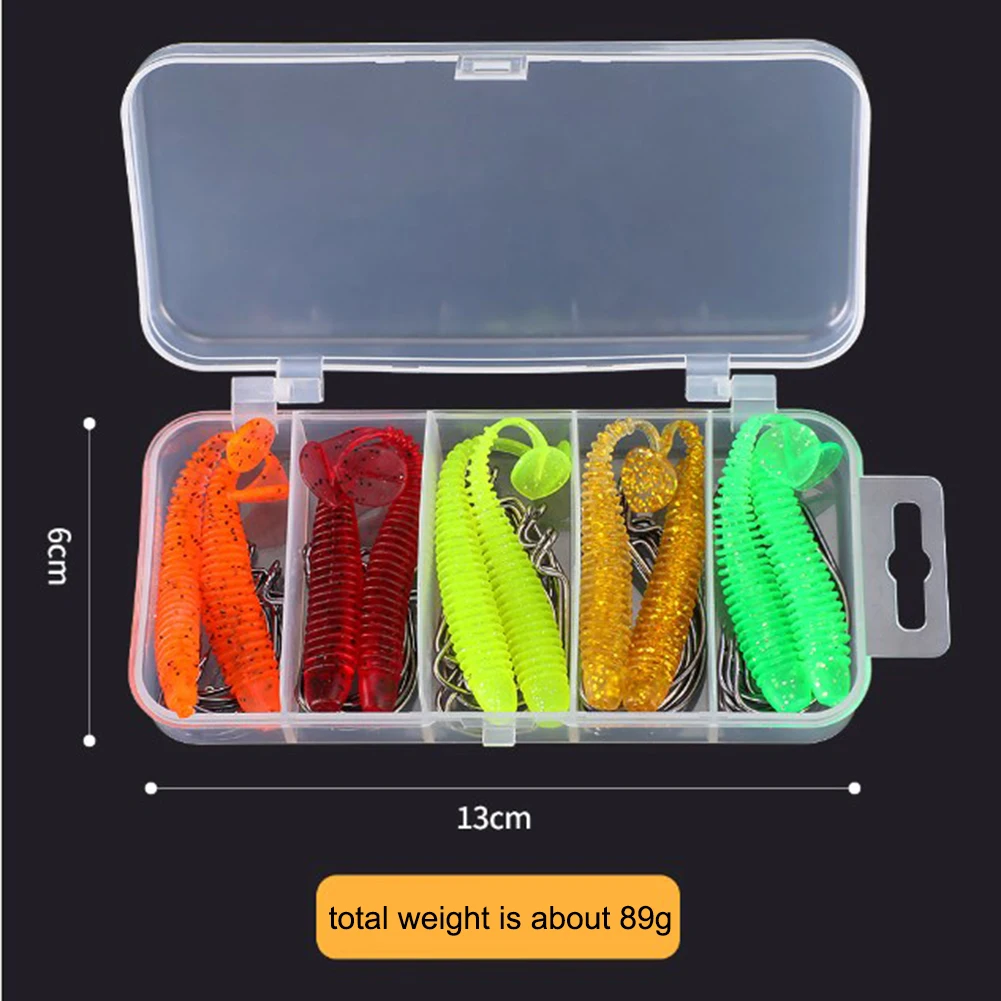61pcs Soft Tail Bait Hook Threaded T-tail Crank Hook Road Sub Bait 13*6cm Durable Practical Fishing Accessories
61pcs Soft Tail Bait Hook Threaded T-tail Crank Hook Road Sub Bait 13*6cm Durable Practical Fishing Accessories