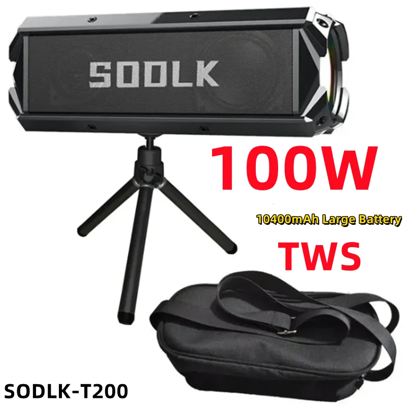 SODLK-T200 100W Hi-Fi Sound Super Bass Wireless Waterproof Outdoor Motorcycle Bike Power Bank Stereo Portable Bluetooth Speakers
SODLK-T200 100W Hi-Fi Sound Super Bass Wireless Waterproof Outdoor Motorcycle Bike Power Bank Stereo Portable Bluetooth Speakers