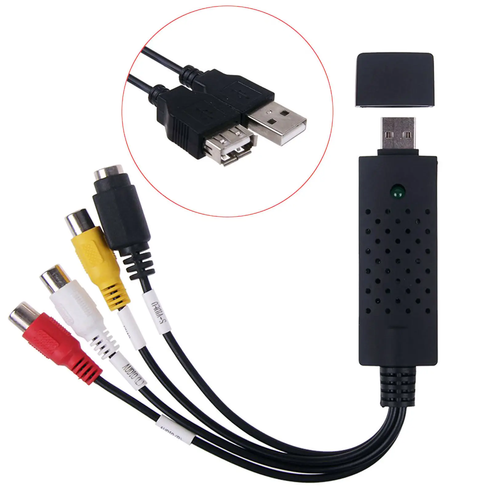USB-2.0 VHS-Tape To PC DVD Converter Video Audio Capture Card Hub Adapter Video Capture Card VHS VCR TV To DVD Converter
USB-2.0 VHS-Tape To PC DVD Converter Video Audio Capture Card Hub Adapter Video Capture Card VHS VCR TV To DVD Converter