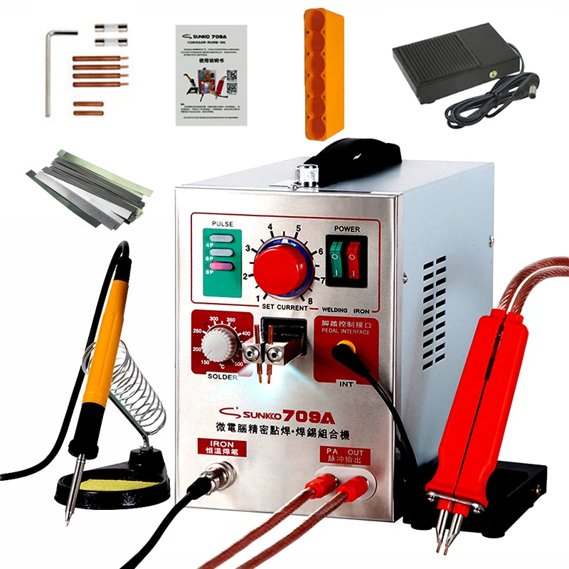 SUNKKO 709A Spot Welder 1.9KW Pulse Spot Welding Machine For Lithium Battery Pack Welding Machine With Remote Soldering Pen
SUNKKO 709A Spot Welder 1.9KW Pulse Spot Welding Machine For Lithium Battery Pack Welding Machine With Remote Soldering Pen