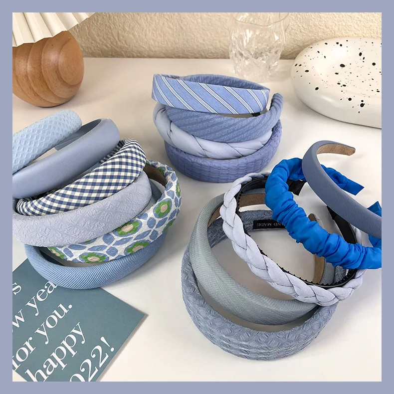 Fashion Wide Hair Bands for Women Bezel Headdress Solid Blue Knitted Braid Headband Girls Hairband Hair Hoop Hair Accessories
Fashion Wide Hair Bands for Women Bezel Headdress Solid Blue Knitted Braid Headband Girls Hairband Hair Hoop Hair Accessories