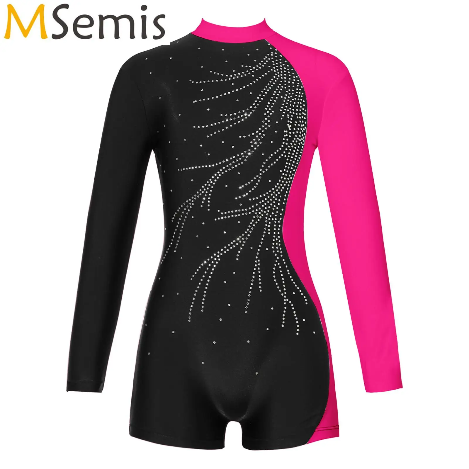 Gymnastics Jumpsuit for Figure Skating Kids Girls Ballet Dancewear Long Sleeve Shiny Diamonds Adorned Open Back Short Bodysuit
Gymnastics Jumpsuit for Figure Skating Kids Girls Ballet Dancewear Long Sleeve Shiny Diamonds Adorned Open Back Short Bodysuit