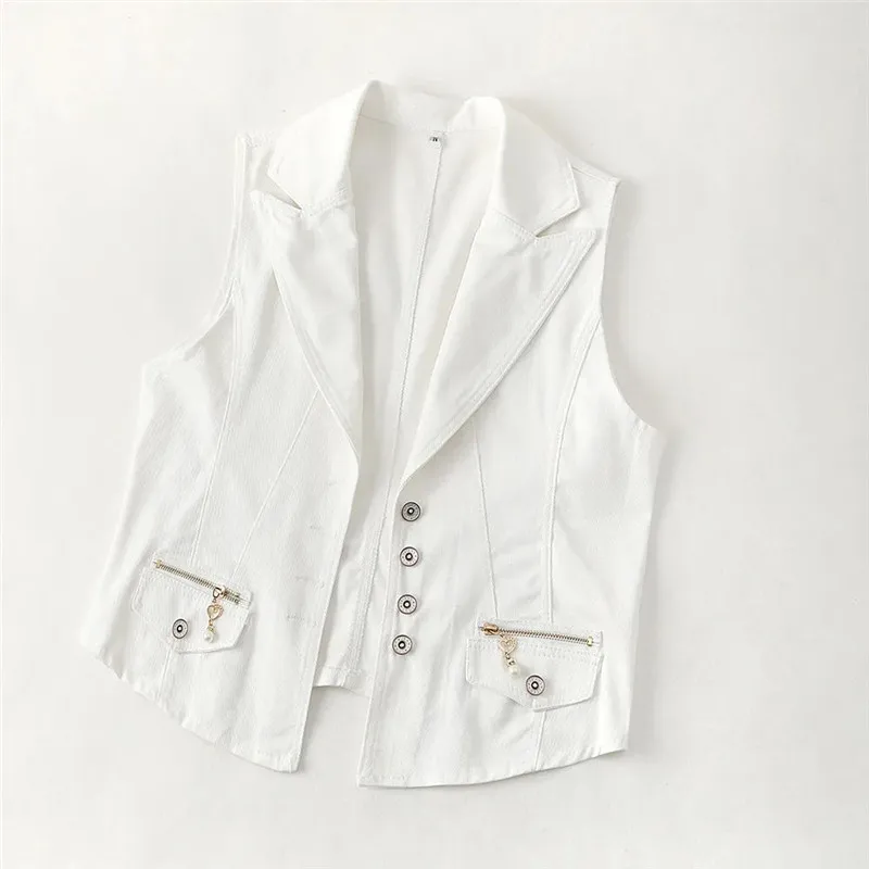 Jeans Vest Jacket Women Spring Autumn 2022 New Short Denim Chaleco Mujer Slim Tops White Waistcoat Button Sleeveless Gilet
Jeans Vest Jacket Women Spring Autumn 2022 New Short Denim Chaleco Mujer Slim Tops White Waistcoat Button Sleeveless Gilet