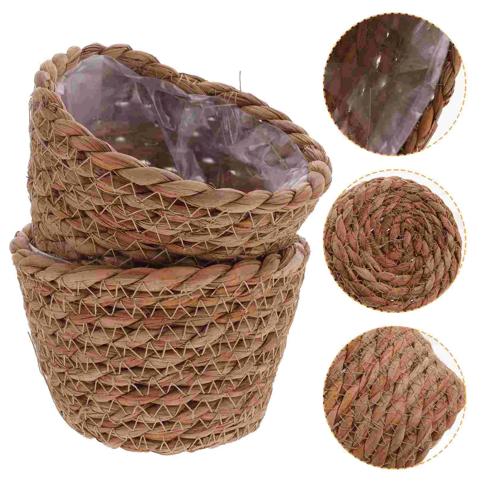 2 Pcs Straw Flower Pot Baskets for Plants Indoor Stand Planters with Liner Dry Cattail Woven Outdoor Miss Laundry Hamper
2 Pcs Straw Flower Pot Baskets for Plants Indoor Stand Planters with Liner Dry Cattail Woven Outdoor Miss Laundry Hamper