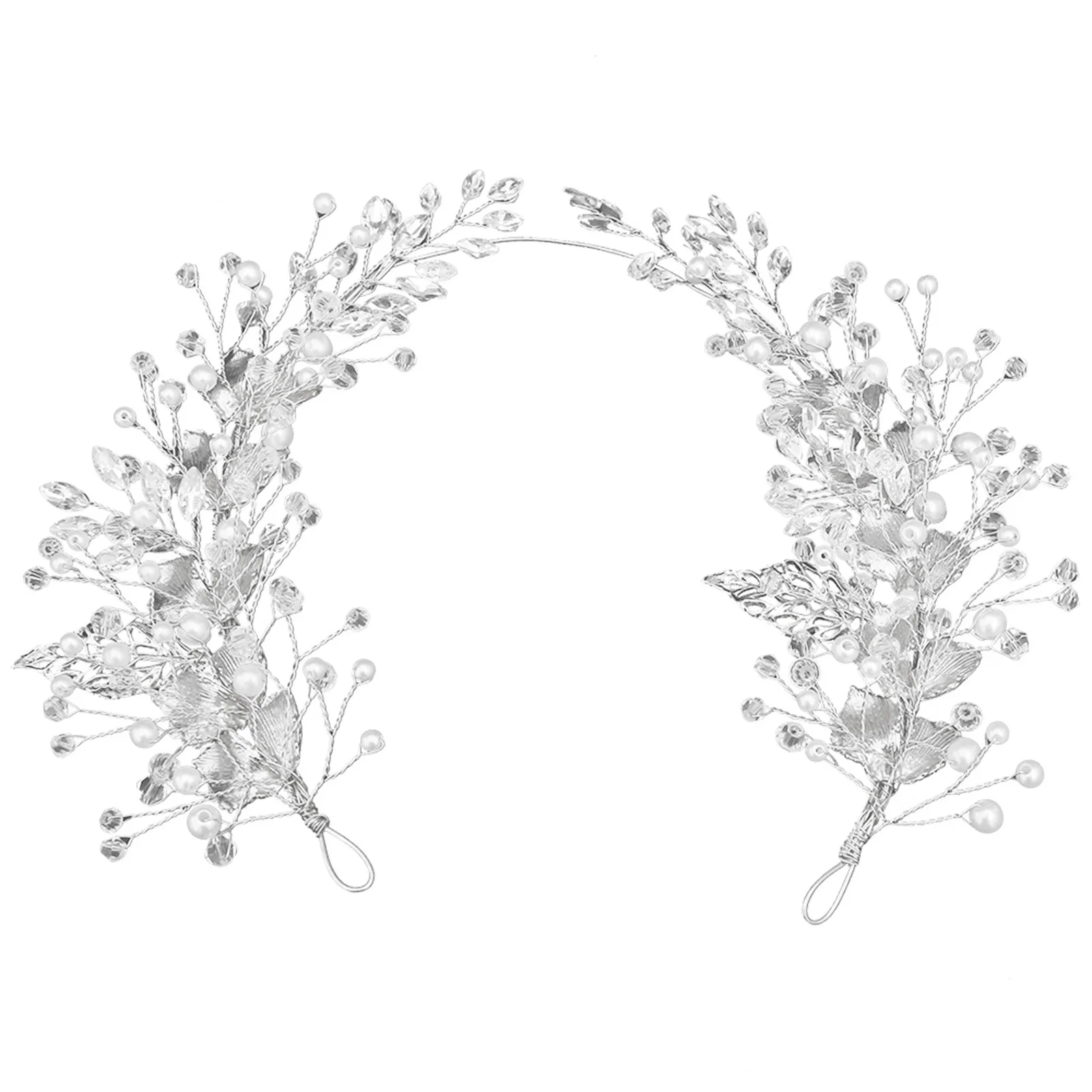 Женская Мягкая повязка на голову с жемчужинами и прозрачными бусинами