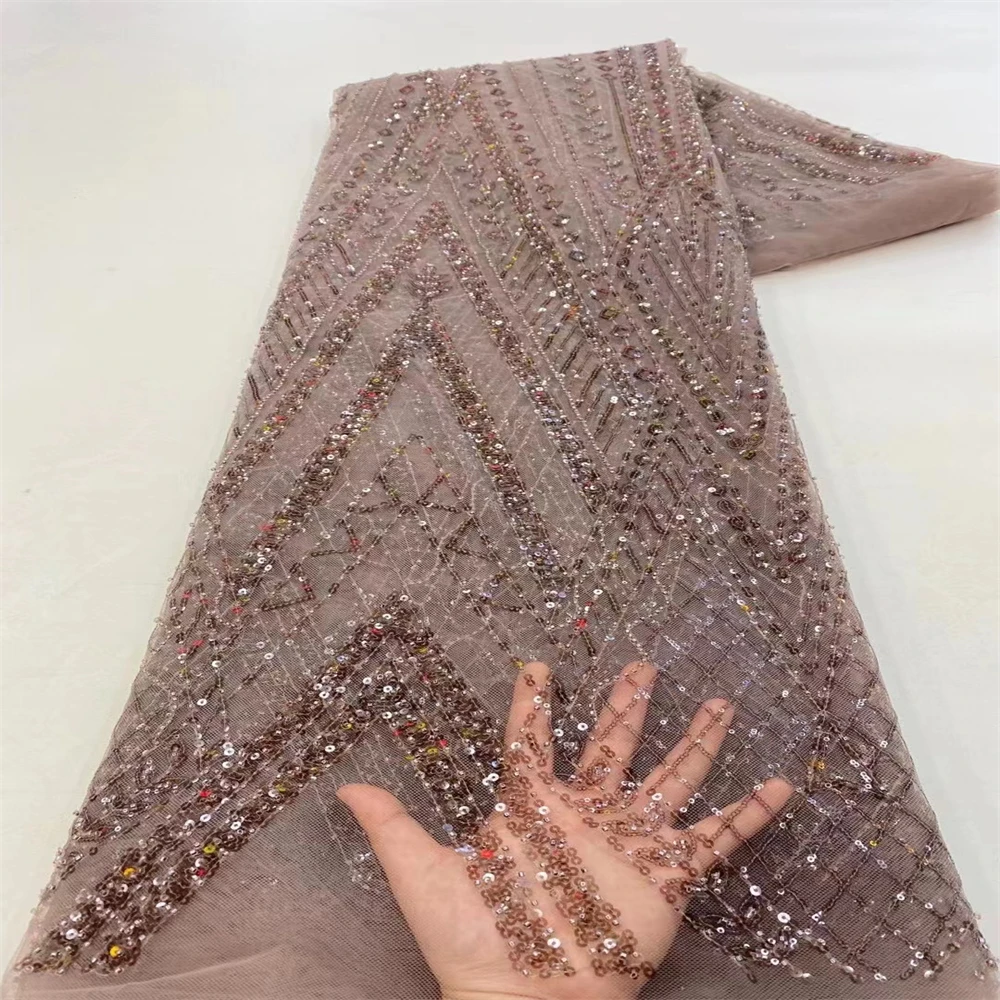 SJ Lace African Sequined Wine Red Lace Fabric With Beads 2023 High Quality 5 Yards Nigerian Heavy Bead Embroidered Mesh xzx-0210
SJ Lace African Sequined Wine Red Lace Fabric With Beads 2023 High Quality 5 Yards Nigerian Heavy Bead Embroidered Mesh xzx-0210