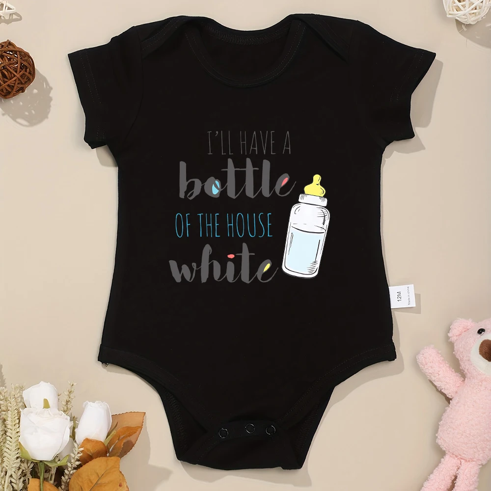 I'll Have a Bottle Of The House White Funny Baby Onesie Cute Boys Girls Clothes Bodysuits Cotton O-neck Black Newborn Romper
I'll Have a Bottle Of The House White Funny Baby Onesie Cute Boys Girls Clothes Bodysuits Cotton O-neck Black Newborn Romper